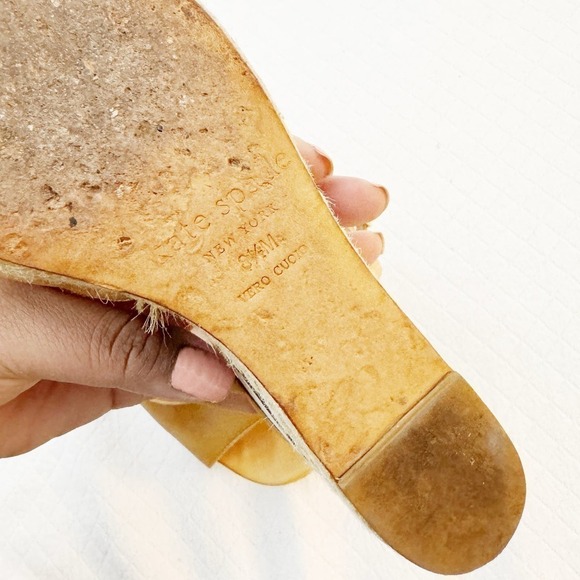 Kate Spade Deanne Open Toe Striped Wedge Sandals Size 8.5 - Picture 5 of 6